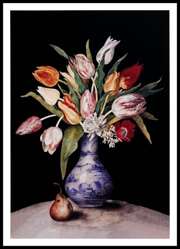 PTR GG10 Porcelain Vase with Tulips & a Pear (Antique Prints)
